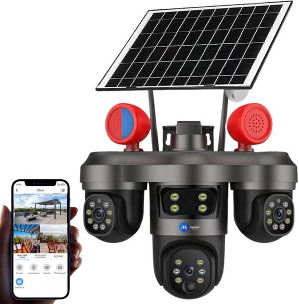 Maizic Smarthome TRIGENIE Siren Wi-Fi Solar Black 5MP×3 FHD Triple Lens AI PTZ Outdoor Security Camera