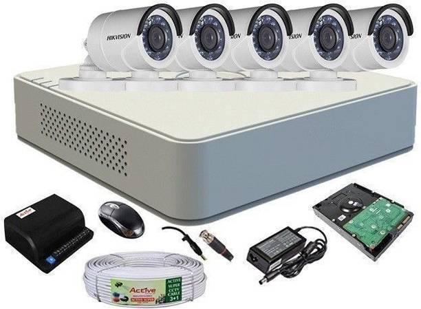 HIKVISION HIKVISION DVR DS- 7A 08HGHI-F1/N OR DS-7A08HGHI-F1/ECO 1PCS AND BULLET CAMERA 720P DS-2CE1ACOT-IRP OR DS-2CE1ACOT-IRP/ECO 05PCS & 90 METAR CABLE 1TB SATA HDD COMBO KIT Security Camera