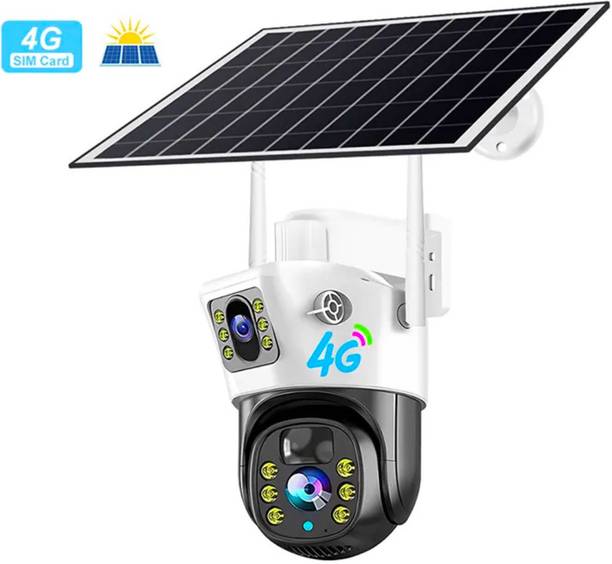 वनएक्सेल Dual Lens 4G 10W Solar Panel PIR Human Detection AutoTracking SD Support सिक्योरिटी कैमरा