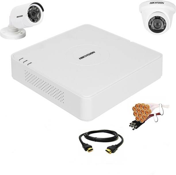 HIKVISION 4 Channal HD DVR 1080p 1Pcs,Outdoor Weatherproof Camera 720p 1Pcs,Indoor Camera 720p 1Pcs, Security Camera