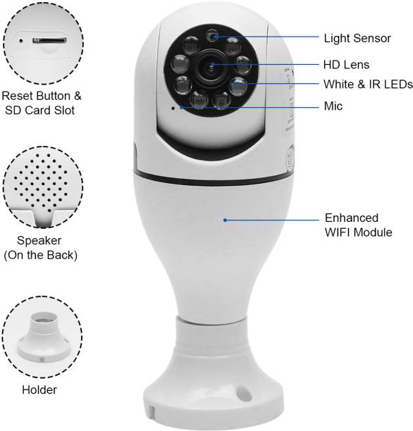 Melowave Smart Home Robo Bulb Camera – Motion Detection Alert Security Camera