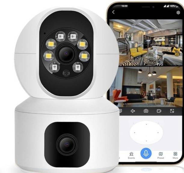 Monrix 3MP+3MP HD Dual lens 360° 1080P Pan-Tilt Cctv Camera Security Camera