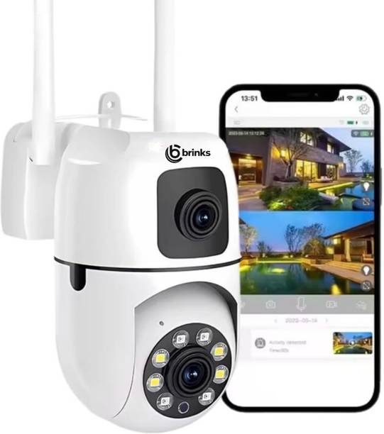 Brinks Dual Lens Mini Fox CCTV Camera for Home Indoor, 5MP+5MP WiFi Camera with PTZ Security Camera