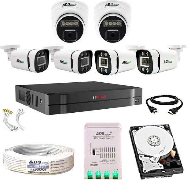 CP PLUS 8CH. Hybrid DVR, 4B/2D CAMERA COLOUR VU NIGHT VISION WITH AUDIO COMBO With 500gb Security Camera