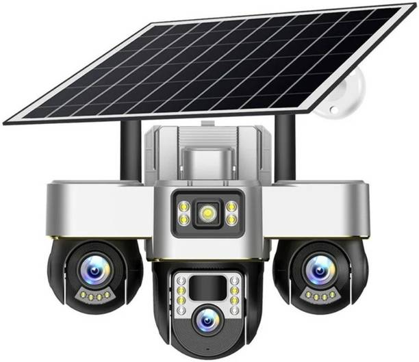 Grousale TRIGENIE 4G Solar 6MP×3 FHD 3 Lens/3 Screen AI Triple PTZ Outdoor CCTV Camera Security Camera