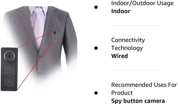 TECUSION Mini Hidden Button Camera with Full HD Recording and Clear Audio Support Spy Camera