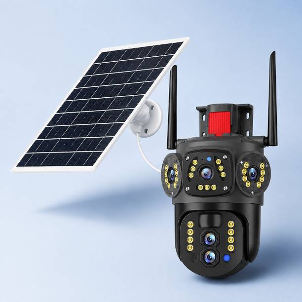 Divine creation SolarGuard 360° Triple Lens PTZ CCTV Camera Remote Mobile Monitoring D55 Security Camera