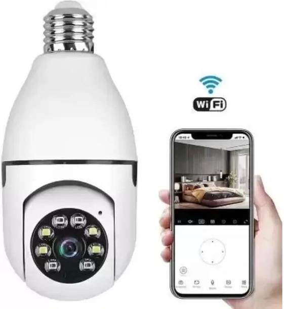 SATTOBISION Wireless Bulb Shape PTZ V380 Pro Indoor 360° Spy Camera cctv camera for home Security Camera