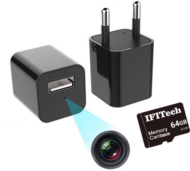 IFITech IFIADPTCAM 1080p USB Charger Hidden Camera with 64GB SD Card | spy camera Security Camera