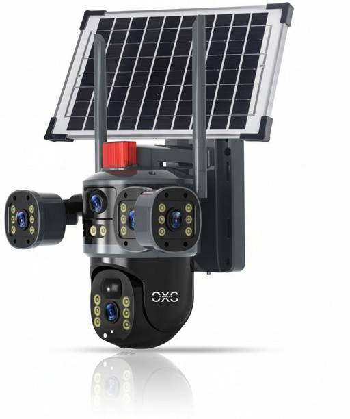 OneXsale 12+12+12MP FHD Triple Lens Solar Color Night Vision IP66 Waterproof CCTV Security Camera