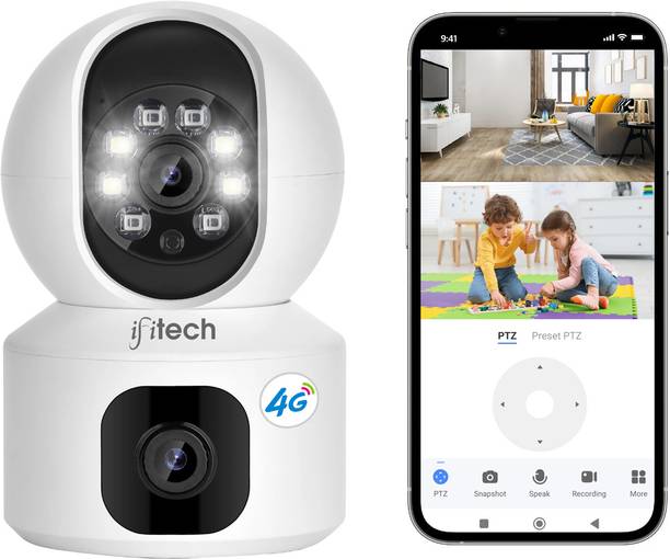 IFITech 4MP 360° Smart Dual Lens CCTV Camera | Supports 4G SIM Card Connectivity - Security Camera
