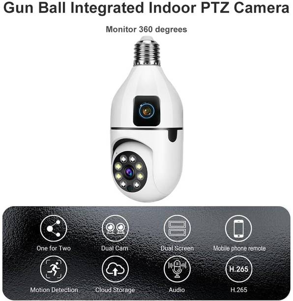 m2wear 1080P HD 360° WiFi Bulb Camera with Night Vision Security CCTV Camera E27 Socket Security Camera