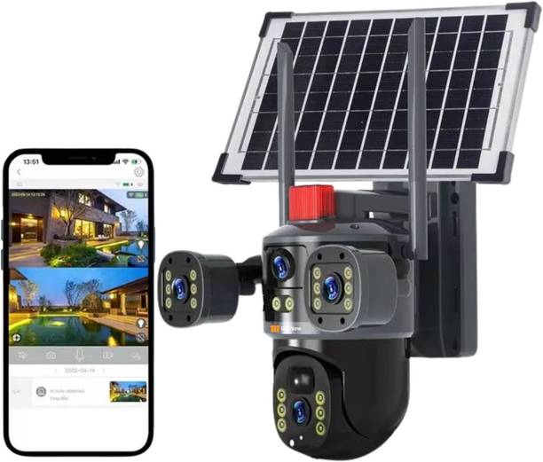 GiftNow 12MP FHD Super TripleView Weatherproof 5G Sim Solar Battery Powered AI Security Camera