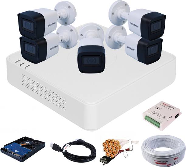 HIKVISION 8 Channal AcuSense Technology TURBO HD 4MP DVR,Outdoor Audio Camera 1080P,AU-12 Security Camera