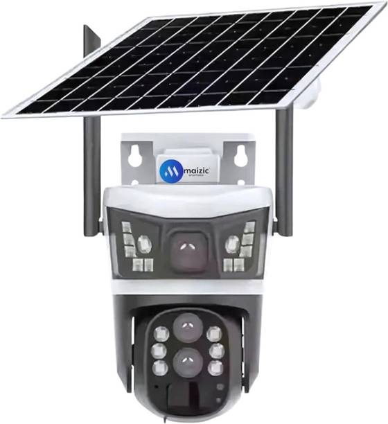 Maizic Smarthome Opti-Zoom White 10X Optical Zoom 2 Lens/3 Screen View 4G Sim Based Solar CCTV Security Camera