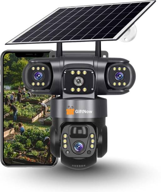 GiftNow 12MP FHD Tri-Lens 5G Sim Support Solar PTZ Camera Ai Track Waterproof Security Camera
