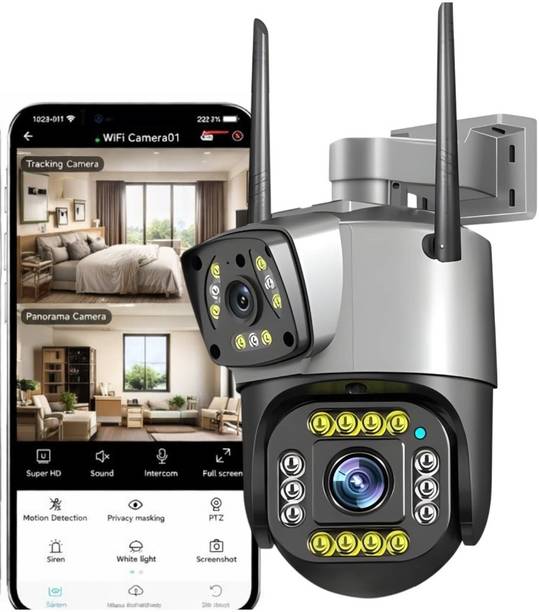 OSQD 5+5MP WiFi Mini CCTV Camera Dual Lens PTZ + Bullet 2-in-1 FHD Camera Security Camera