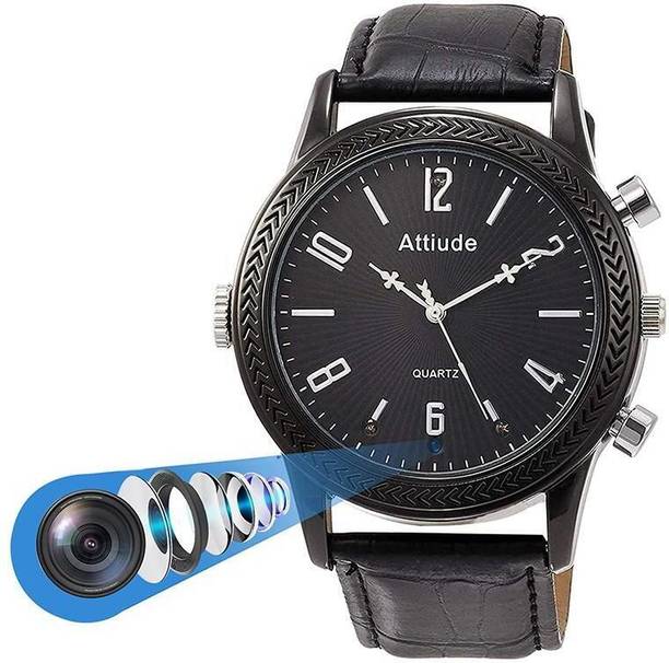 FREDI HD PLUS Spy Black Wrist Watch Camera 1080p Recording Outdoor Video Audio Inbuilt Security Camera