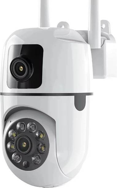 SKY HUB 5+5MP FHD Wi-Fi Dual Lens Mini PTZ Alerts Night Vision 2Way Audio Pan Tilt Zoom Security Camera
