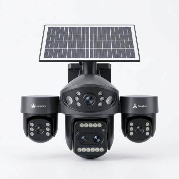 अपनाकैम 5+5+5+5MP FHD Spyder Solar 4G 4lens PTZ Waterproof, Color Night Vision CCTV सिक्योरिटी कैमरा