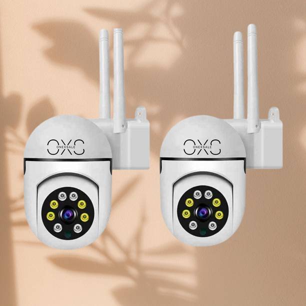 OneXsale 5MP FHD WiFi Mini PTZ Combo(Pack of 2) Full HD Motion Detection 360° View CCTV Security Camera