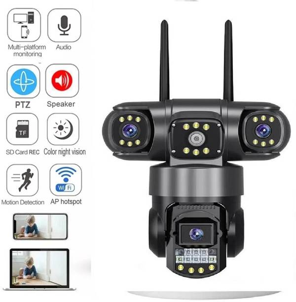 Divine creation WiFi Triple Lens CCTV | 3 Screen Monitoring | 6MP HD | Night Vision Security Camera