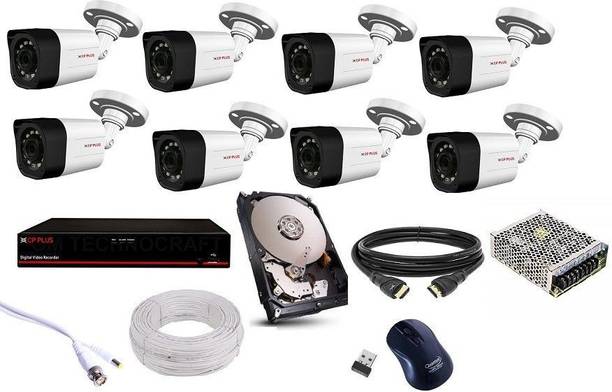 CP PLUS 2. 4 MP cp plus 8 BULLET 8 CHANNEL DVR 1 TB HARD DISK (WD and SEAGET) Security Camera