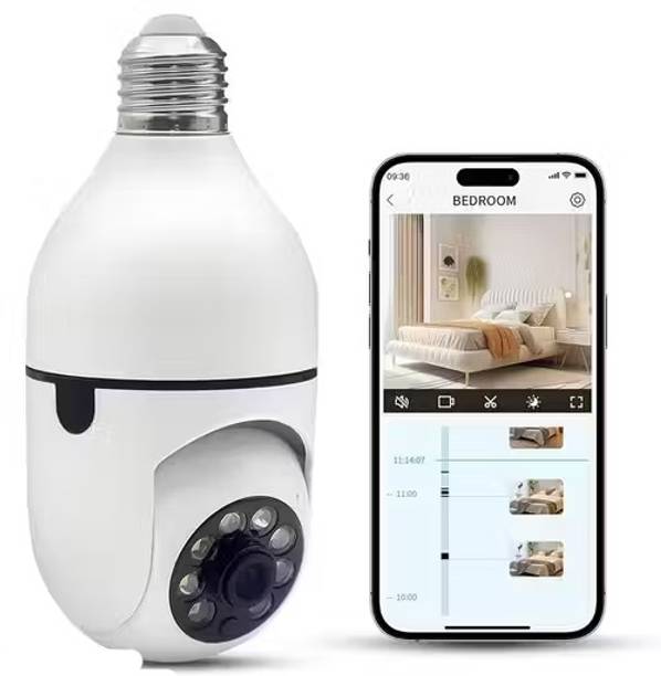 GIGGLE GOODS WiFi Wireless CCTV Camera 1080p Bulb Shape PTZ V380 Pro Security Camera Security Camera