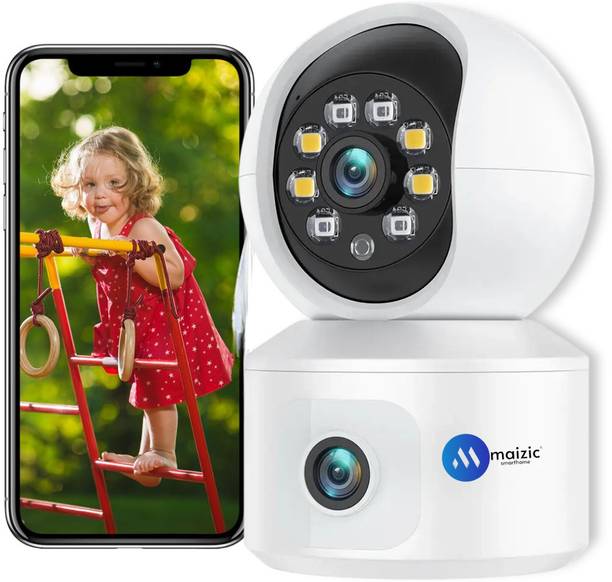 Maizic Smarthome 360° View 4G Sim Based Dual Lens/Dual Screen (2MP+2MP) FHD Smart CCTV Home Security Camera