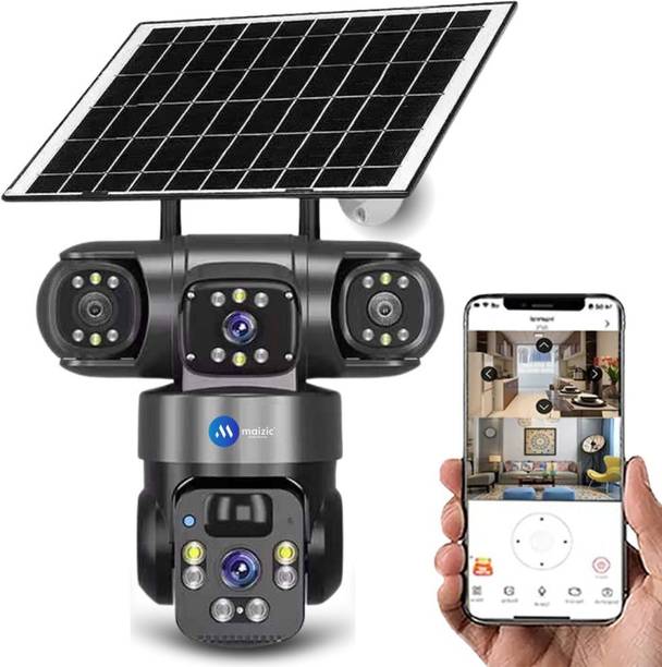 Maizic Smarthome SunEye 3X 4G Solar Triple Lens 5MP Outdoor CCTV Camera | 3-Screen View Security Camera