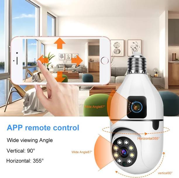 m2wear 360° WiFi Bulb CCTV Camera 1080P HD Night Vision Motion Detection E27 Holder Security Camera
