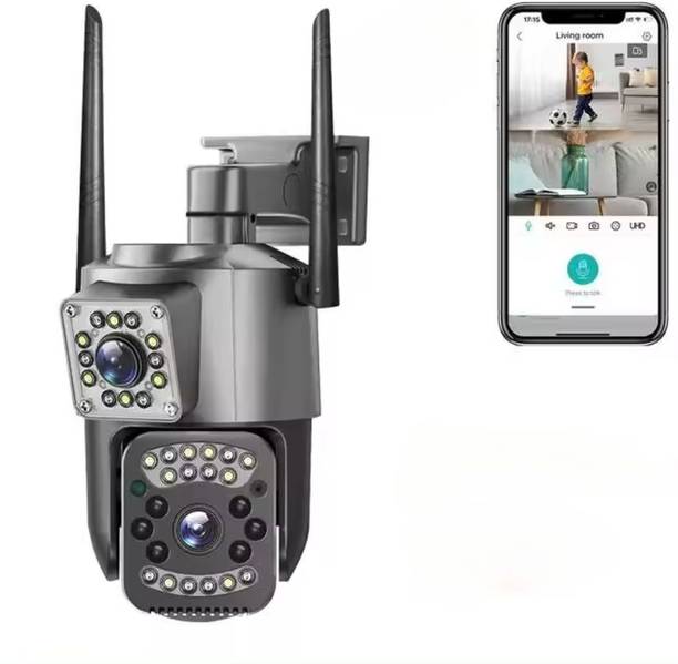 वनएक्ससेल Wi-fi Dual lens 360 View Motion Alert Night Vision SD Card Support 2-way Audio सिक्योरिटी कैमरा