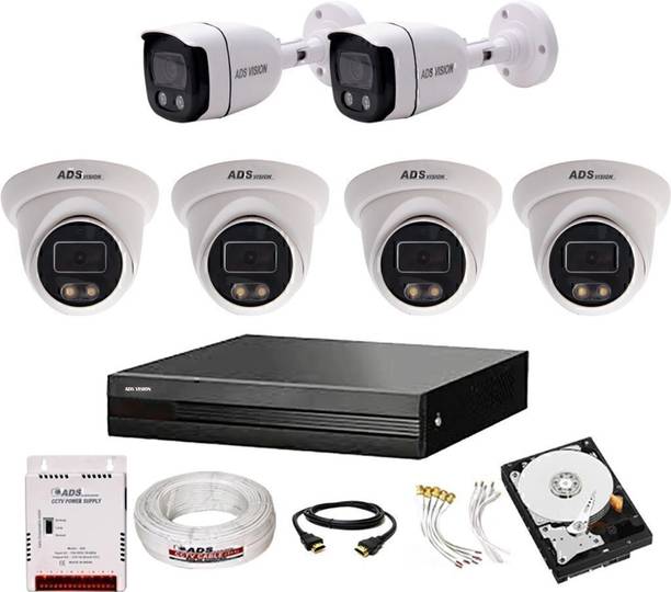 ADS VISION 8CH. Hybrid DVR, 2B/4D CAMERA COLOR VIEW NIGHT VISION COMBO SET With 1TB HDD Security Camera