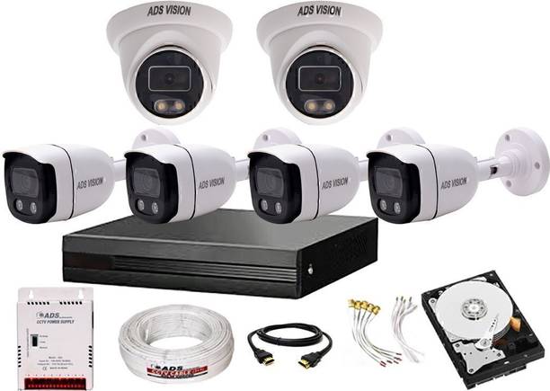 ADS VISION 5MP DVR 3MP HD 2D/ 4B COLOR VIEW NIGHT VISION Camera Full Set With 500GB HDD Security Camera
