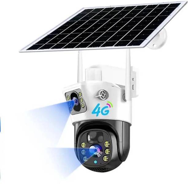 OneXsale 5MP 2in1 Solar Dual Lens/Screen Wireless 4G Sim CCTV Camera For Home & Office Security Camera