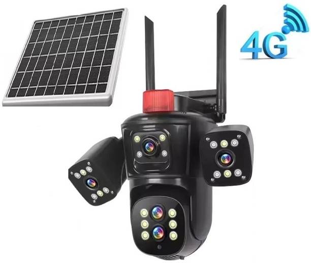 AVOIHS SIM Camera Solar Powered Bullet+360° PTZ Control TwoWay Audio Alarm Night Vision Security Camera