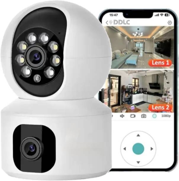 NXXTTNK Dual Lens mini 3MP 360 PTZ View Motion Detection 2-Way Audio/Siren Security Camera