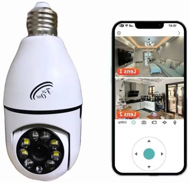 PERAMISYM Wireless Bulb Shape PTZ V380 Pro Indoor 360° Spy Camera cctv camera for home Security Camera