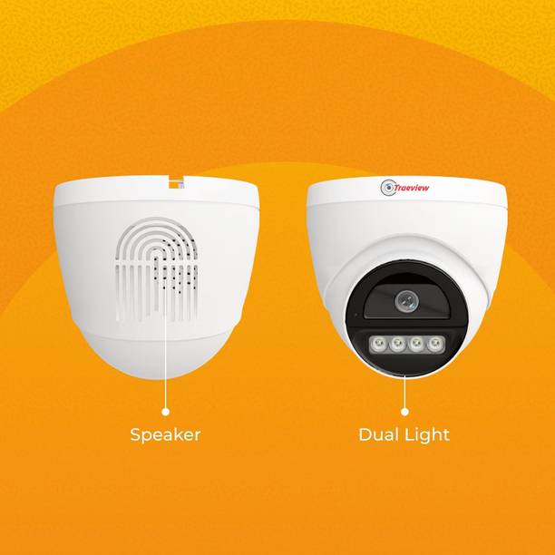 Trueview 2MP Full HD Dome CCTV Camera Dual Light Built-in Mic Color Night Vision Security Camera