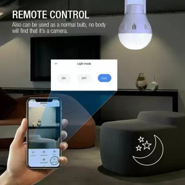 SNARIOVSN 360 Degree Bulb Hidden Camera WiFi 1080 Panoramic Fish Eye LED Light Spy Cameras Security Camera