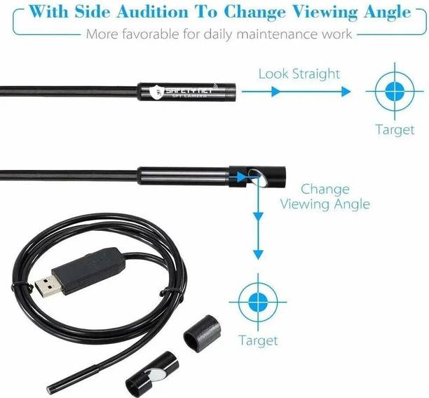 SecureAac USB Endoscope Borescope 7mm Lens 6LED Lights with 2M Cable Security Camera