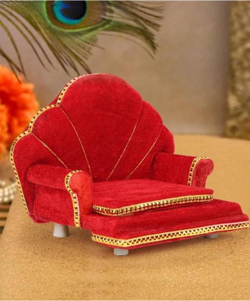 prisma collection Wooden Laddu Gopal's Velvet Singhasan for Mandir/God Idols/Pooja Chowki/Kanhaji Engineered Wood Home Temple