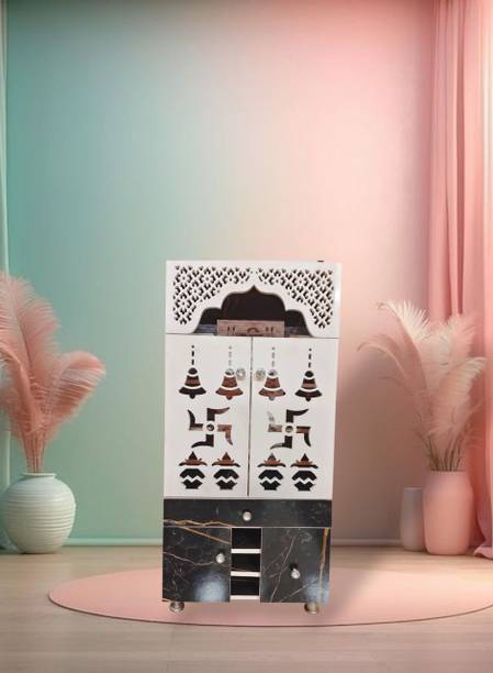 Krishna Enterprises BLACK MARBLE TEMPLE FOR LED LIGHT HI QUALITY HOME & OFFICE Engineered Wood Home Temple