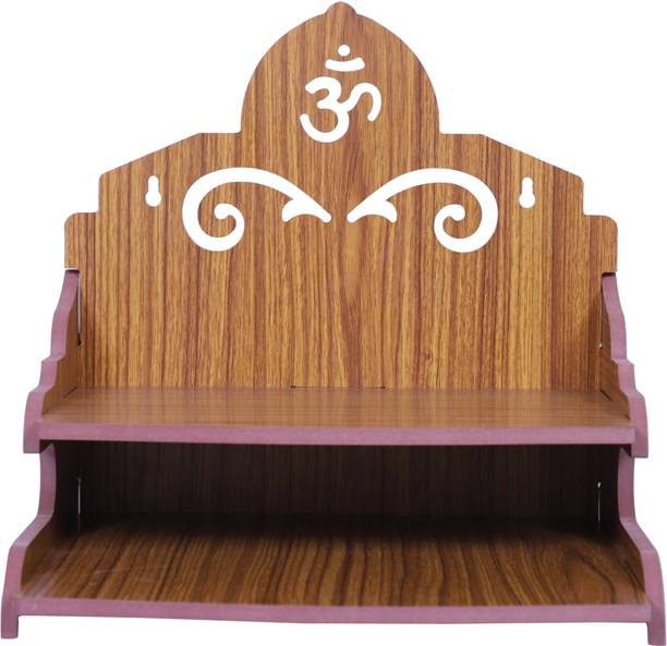 mahisart Wooden Singhasan Temple for God Engineered Wood Home Temple