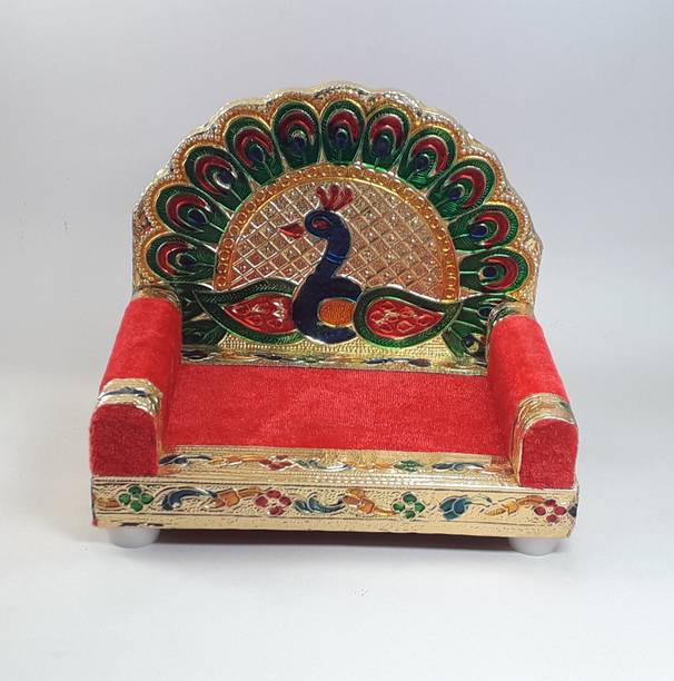 RDH ENTERPRISES Wooden Meenakari Singhasan For Thakur ji Singhasan, Laddu Gopal ji Singhasan Engineered Wood Home Temple