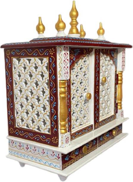 CRAFTSFORT (Mandir) Temple for Home Pooja, Arti ||Unique Design Temple for Home and Office Solid Wood Home Temple