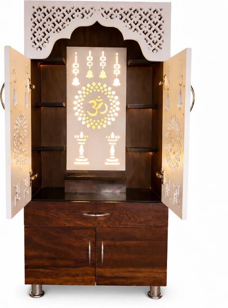 Kankveera crafts Premium Wooden Temple / Pooja Mandir / Home Temple Modern Designer Mandir Engineered Wood Home Temple