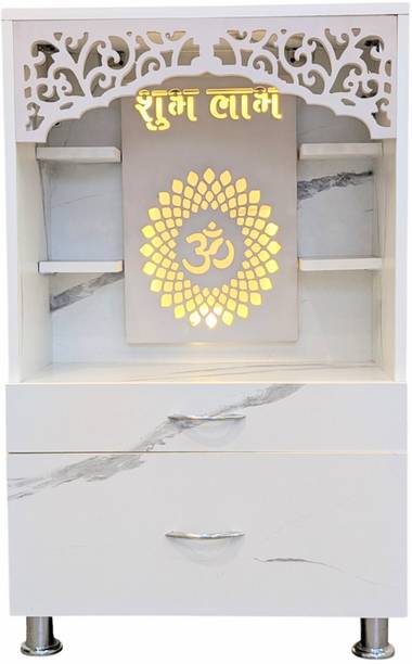 Old Wolf Furniture Pooja Ghar In PVC Board & Engineered Wood Home Temple