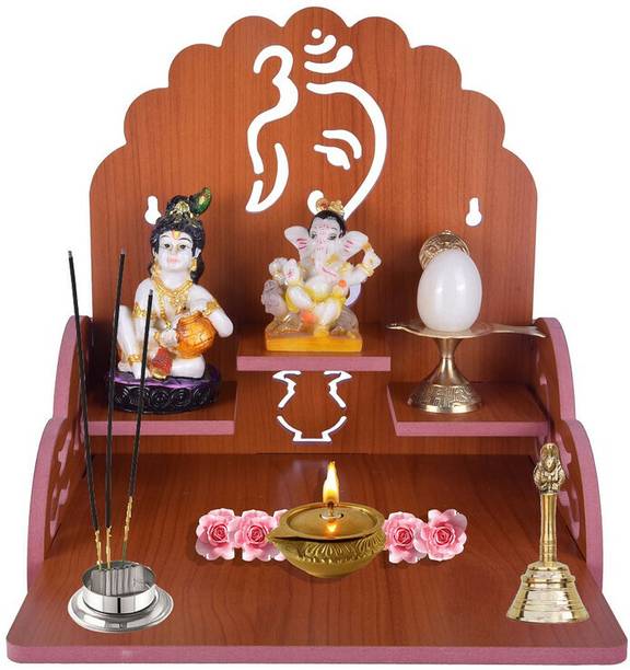 YIXT Wooden Temple for Home Pooja || Mandir for Home Wood || Temple for Home for Wall Solid Wood Home Temple