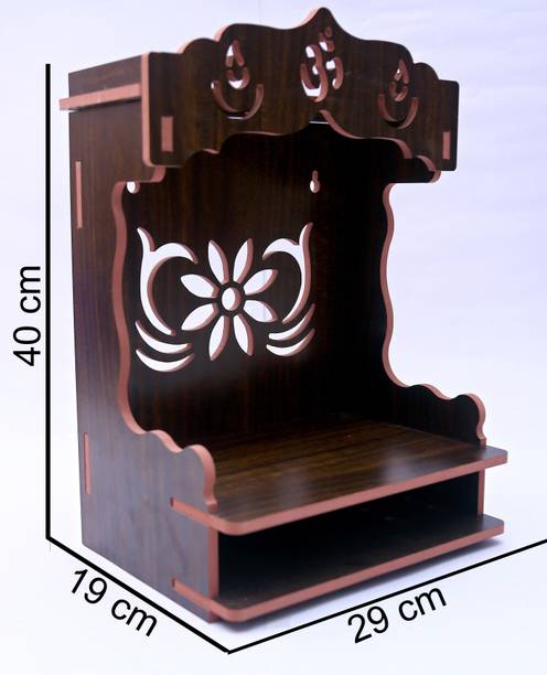 Rudrax Wooden Shiny Plywood Mandir Pooja Room Home Antique Decor Office OR Home Temple Wall Hanging Product Handicraft Pooja Jhula | Swing | Palana | Nand Gopal Palana | Hindola for Ladoo Gopal and Ganesh Ji Engineered Wood Home Temple